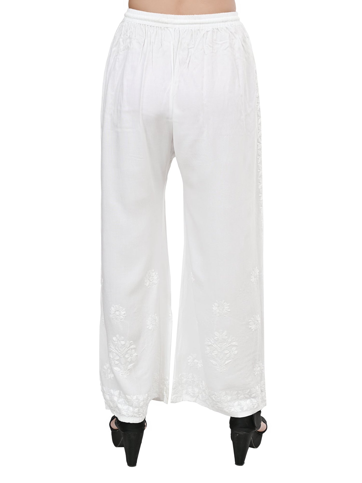 Rayon Lucknowi Chikankari Hand Embroidered Plazzo