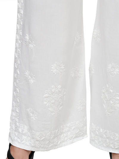 Rayon Lucknowi Chikankari Hand Embroidered Plazzo