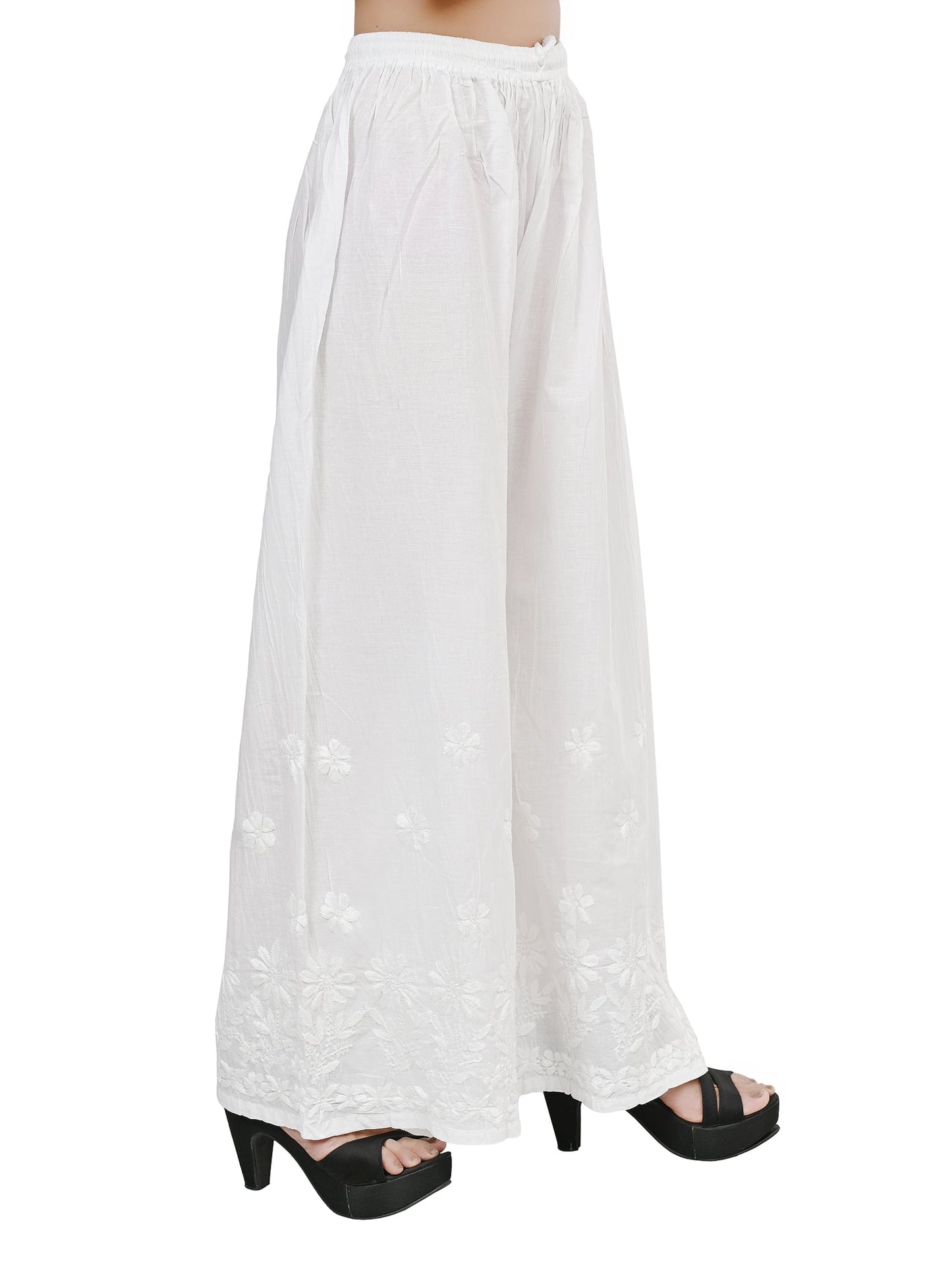 Cotton Lucknowi Chikankari Hand Embroidered Plazzo