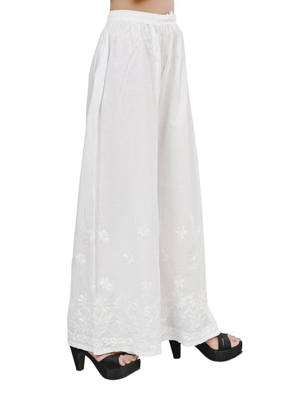 Cotton Lucknowi Chikankari Hand Embroidered Plazzo