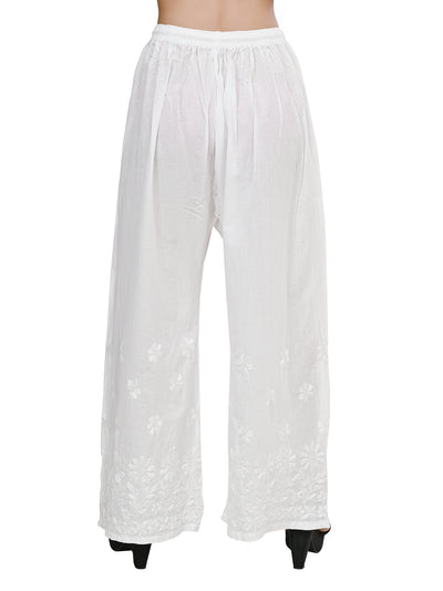 Cotton Lucknowi Chikankari Hand Embroidered Plazzo