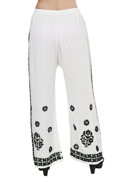 Rayon Chikankari Hand Embroidered with Black Thread Work Plazzo