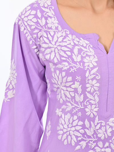 Handmade Embroidered Rayon Lucknowi Chikankari Plazo Set