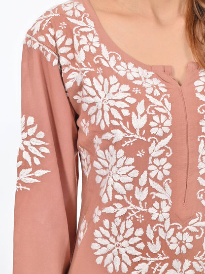 Handmade Embroidered Rayon Lucknowi Chikankari Plazo Set