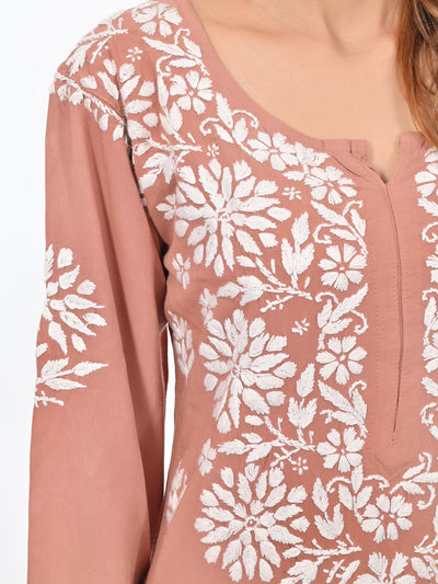 Handmade Embroidered Rayon Lucknowi Chikankari Plazo Set