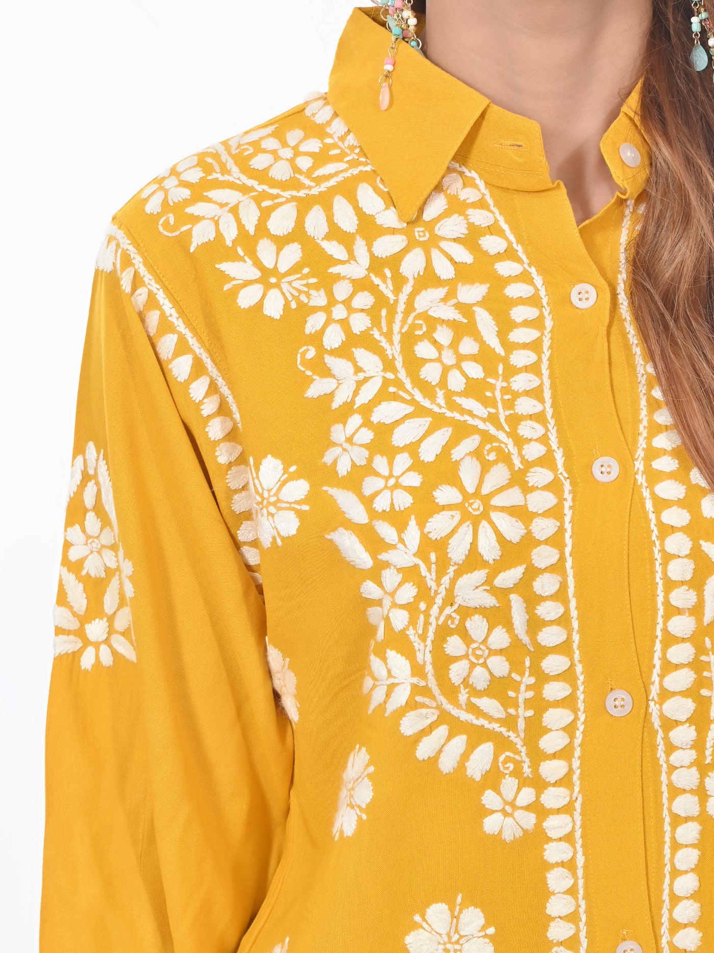 Handmade Embroidered Rayon Lucknowi Chikankari Co-ord Set