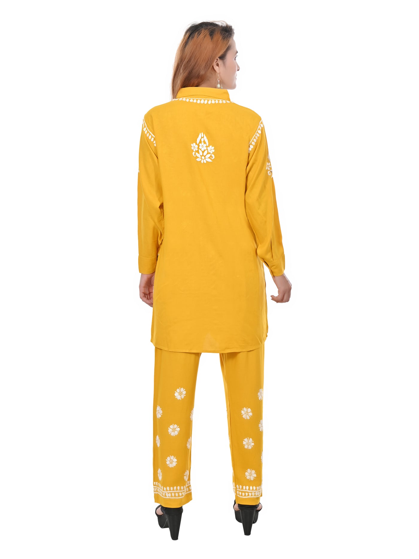 Handmade Embroidered Rayon Lucknowi Chikankari Co-ord Set