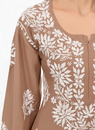 Handmade Embroidered Rayon Lace Plazo Set