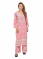 Handmade Embroidered Rayon Lucknowi Chikankari Plazo Set