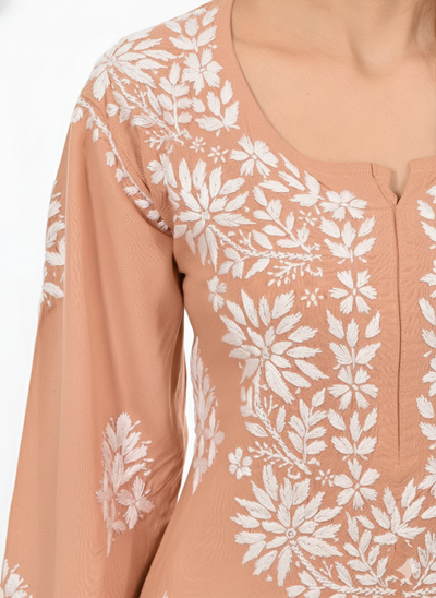 Handmade Embroidered Rayon Lace Plazo Set