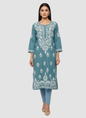 Lucknowi Chikankari Kurti Featuring Hand Embroidery